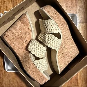 Women's Wedge Sandals with Crochet Straps
